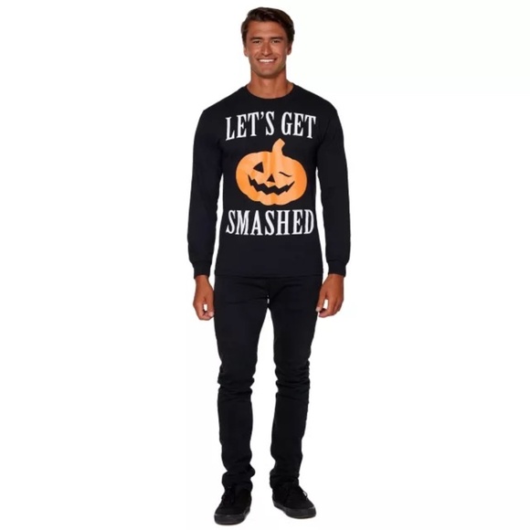 Halloween Spirit Graphic Pumpkin Long Sleeve Cotton T-Shirt  Size L Washed Black - Picture 6 of 6